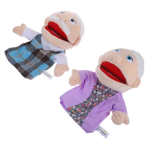 MUSISALY 2st Charakter-handpuppe Lehrpuppe Opa Handpuppe Handpuppen Für Kinder Storytime-handspielzeug Mama Handpuppe Charakter Handpuppe Fröhliche Helferpuppen Marionette Mini Pp Baumwolle von MUSISALY