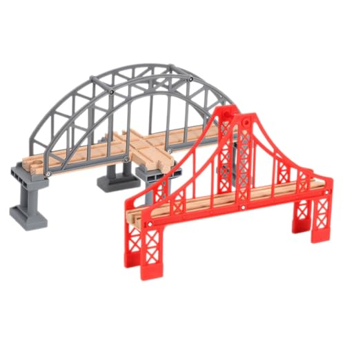 MUSISALY 2st Eisenbahnbrückenmodell Spielzeuge Modellbahn Zubehör Spuren Eisenbahn-szenen-Layout-Spielzeug Eisenbahnbrücke Überqueren Eisenbahnlandschaftsgebäude Zug Gleismodell Plastik von MUSISALY