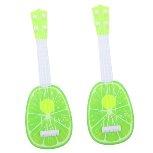 MUSISALY 2st Obst Gitarre Mini-gitarrenornament Vorschulmusikspielzeug Lautsprecher Gitarrenspielzeug Musikspielzeug Für Kinder Kinderspielzeug Anfänger Ukulele Lernspielzeug Abs Green von MUSISALY