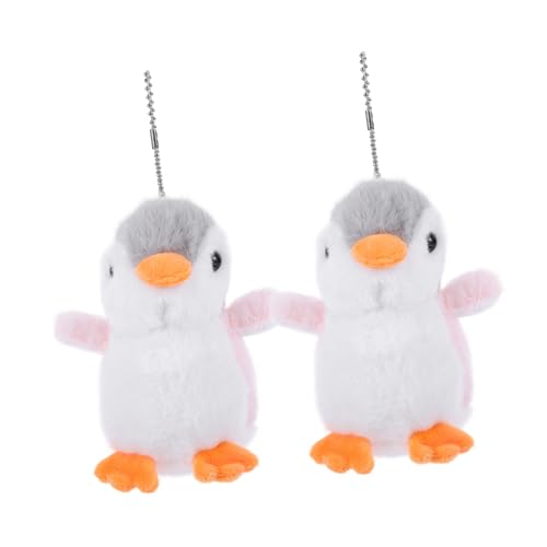 MUSISALY 2st Pinguin-puppe-anhänger Plüsch Zum Aufhängen Rucksack Gefüllter Schlüsselanhänger Pinguin Stofftier Pinguin Schlüsselanhänger Plüsch Gefüllte Puppe Schlüsselanhänger Schild Rosa von MUSISALY