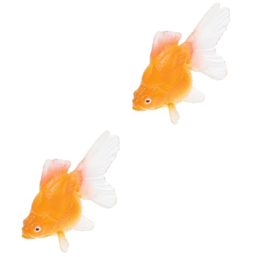 MUSISALY 2st Simulation Eines Goldfischspielzeugs Gefälschter Puppenhaus-Miniatur Kleines Fischdekor Miniatur-goldfischfiguren Meerestiere Spielzeug Für Kinder Abs Yellow von MUSISALY