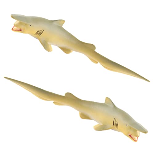 MUSISALY 2st Simulation Schwertkusshai Spielzeug Für Kinder Realistisches Meerestier Hai-skulptur Hai-kognitives Modell Mini-fischstatue Aquarienfischfigur Hai-Figur-Modell Meeresfigur PVC von MUSISALY