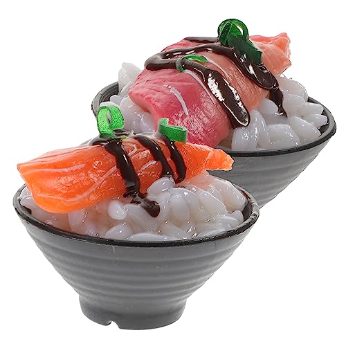 MUSISALY 2st Simulierter Sushi-Reis Gefälschte Lebensmittel Realistisch Essensspielzeug Spielen DIY-Food-Modell Essensrequisiten Zeigen Miniatur-lebensmittelspielzeug Küche Rollenspiel PVC von MUSISALY