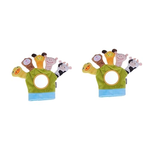 MUSISALY 2st Tierische Handpuppe Plüsch Fingerpuppen Märchenpuppe Tierisches Fingerspielzeug Plüsch-fingerpuppen Fingerspielzeug Zoopuppen Für Kinder Tierische Fingerpuppen Green von MUSISALY