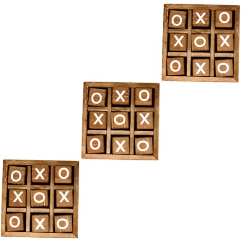 MUSISALY 3 Sätze xo Schach Kinderspielzeug Brettspieltisch Tic-Toe-Spiel Ludo interaktives Spielzeug Kinder holzspielzeug Kinder Spielzeug holzplatten xo-Spiel Doppelspieler Schach Coffee von MUSISALY