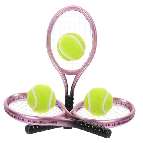 MUSISALY Tennisball 3 Sets Mini Tennis Racket Modelle Mit Tennisbällen Dekorative Miniaturen Für Und Puppenhäuser Ideales Und Für Sportliebhaber Tennisschläger von MUSISALY