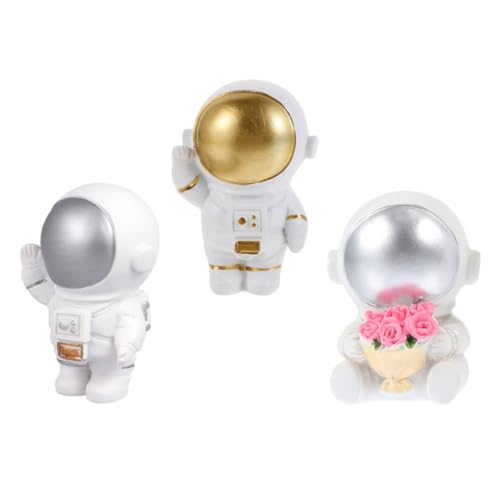 MUSISALY 3St Astronauten-Ornamente Astronautenfigur Miniaturskulptur Statue Weltraum Figur Action Figur Einhorn-Cupcake-Topper bürodeko büro Dekoration Heimdekoration Astronauten-Dekor von MUSISALY