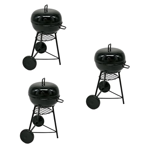 MUSISALY 3St Mini-Grill puppenhauszubehör blackh Standfest ösch Noir swor Desktop-Ornament Figur Brotmacher Spielzeug Kleiner Grill tragbar Camping-Layout-Stütze Grillverzierung aus Metall von MUSISALY