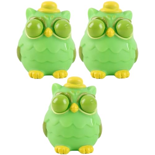 MUSISALY 3St Prise Musik Eulen-Sinnesspielzeug Kompaktes Quetschspielzeug Spielzeug für Kinder kinderspielzeug Kid Toys Cartoon-Entlüftungsspielzeug Spielzeug zur Druckentlastung PVC Green von MUSISALY