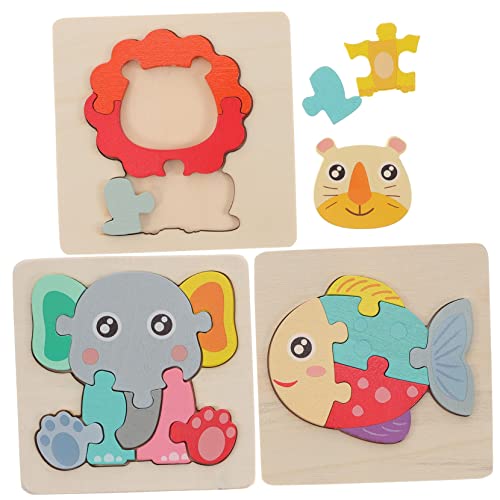 MUSISALY 3St Puzzle rätselbuch Kinder laubsägen für Kinder Safe Toy Birthday Kleinkind rätsel für Kinder Kinderrätsel Rätsel für Jungen kleines Rätsel hölzern von MUSISALY