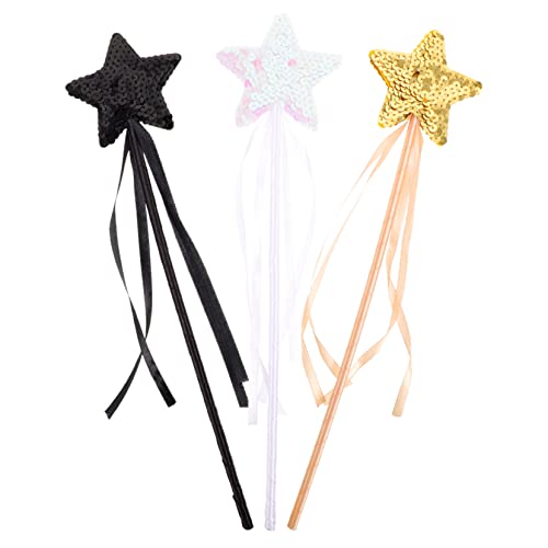 MUSISALY 3St Zauberstab aus Pailletten Zauberstäbe mit Schleifendesign für Kinder Feenstab fairy wand kinderkleider Kinder-Fee-Sticks-Spielzeug glänzendes Feenrutenspielzeug Stoff von MUSISALY