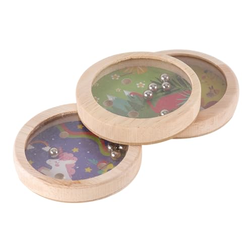 MUSISALY 3st Palm-Balance-Spiel Labyrinth Puzzles Perlen Labyrinth-Puzzle-Spiel Lernspielzeug Für Kinder Magnettafel Zappelspielzeug Für Kinder Labyrinth-Spiel Denksport-Spiel Holz von MUSISALY