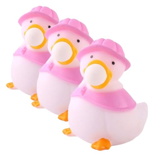 MUSISALY 3st Prise Musik Lustige Stressbälle Kleine Enten Tierisches Spielzeug Stress-Spielzeug Tierisches Quetschspielzeug Druckentlastungsspielzeug Sensorisches Tierspielzeug PVC Rosa von MUSISALY