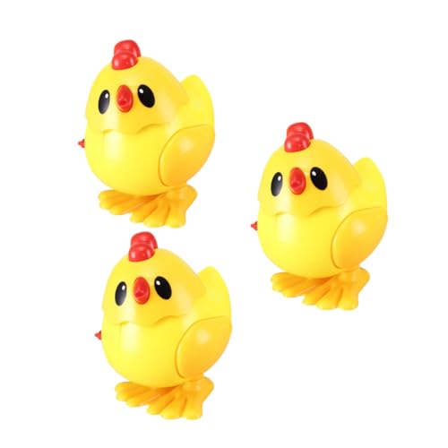 MUSISALY 3st Uhrwerk-hüpfendes Huhn Cartoon-Tier-Spielzeug Uhrwerk Spielzeug Springendes Spielzeug Zum Geburtstag Interaktives Spielzeug Für Kinder Aufziehspielzeug Aufziehen Abs Yellow von MUSISALY