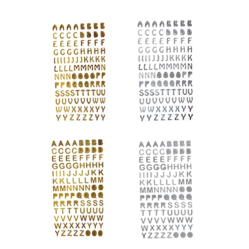 MUSISALY 4 Blätter Aufkleber Mit Englischen Buchstaben Aufkleber Mit Goldenen Buchstaben Aufkleber Für Tagebuchbriefe Buchaufkleber Buchstabenaufkleber Aus Vinyl Zahlenaufkleber von MUSISALY