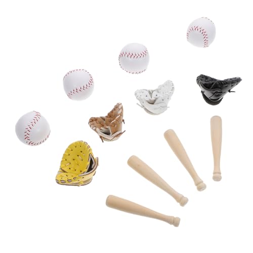 MUSISALY 4 Sätze Baseball-Modell Dekorativer Mini-Baseball Materialien Für Schlüsselanhänger Selber Machen Mini-baseballschläger- Schlüsseldekorationen Mini-Baseball-kit Leder von MUSISALY