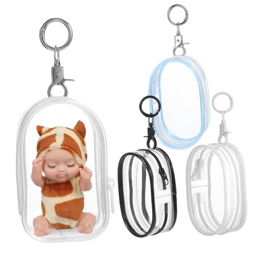 MUSISALY 4 Stück Blindbox-Babytasche Transparente Figuren-Präsentationstasche Spielzeug-Display plastikbeutel plastiktasche große Einkaufstasche übersichtliche Vitrine tragbare Puppentasche von MUSISALY