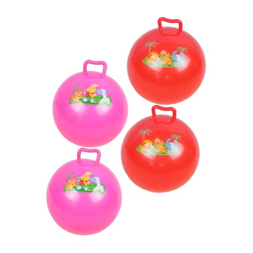 MUSISALY 4 Stück Den Ball Klopfen Hüpfbälle Für Kinder Springender Ball Hüpfbälle Für Kleinkinder 1-3 Hüpfbälle Mit Griffen Für Kinder Springball Für Kinder Aufblasbares Spielzeug PVC von MUSISALY