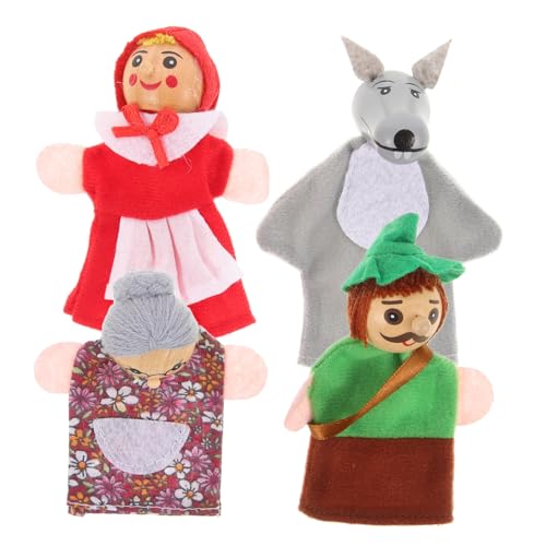 MUSISALY 4 Stück Fingerpuppe Kind Spielzeug Puppen Plüsch Marionette tierische Handpuppe bidof Toys Hand Puppet zabawki stymulujące rozwój spielfigur Educational Toys hölzern von MUSISALY