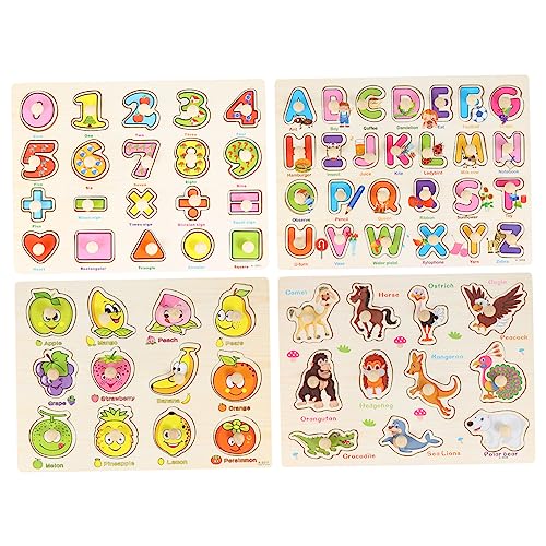 MUSISALY 4 Stück Kinder Baustein Puzzle Kinderspielzeug Kinder Puzzle Puzzle Kinderspielzeug Intelligenz Entwicklungs Puzzle Form Passendes Puzzle Kreatives Puzzle Kinder Puzzle von MUSISALY