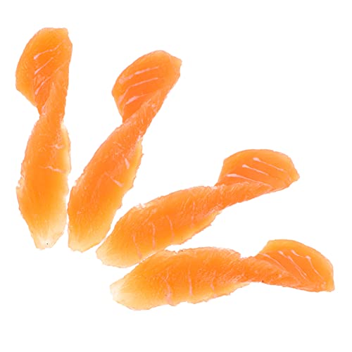 MUSISALY 4 Stück Simulation Lachs Künstliche Sushi Gefälschte Lebensmittel Modell Küche Lachs Requisite Sushi Ornament Realistische Sushi Realistische Spiellebensmittel Simulation Fleisch von MUSISALY