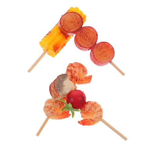 MUSISALY 4 Stück Simulierte Grillspieße Küche Food-Modell -Modell gefälschtes Grillspielzeug Food-Foto-Requisiten simuliertes Grillgut Lebensmittel-Display-Requisite Grill-Spielset PVC von MUSISALY