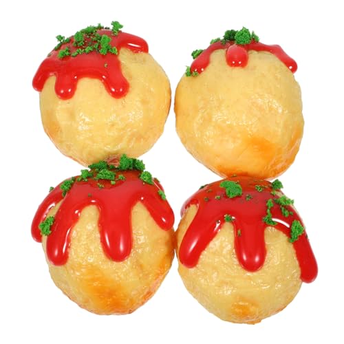 MUSISALY 4 Stück Simuliertes Takoyaki japanische küche Japanisches Snackmodell japanischer Snack Mini-Essen japanische Snacks Mini Japanisches Essen Requisite Puppenhaus-Mini-Snack PVC von MUSISALY