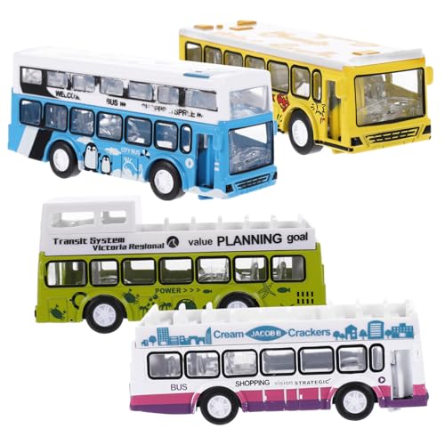 MUSISALY 4 Stück Spielzeug für Kinder kinderspielzeug kinderfahrzeug Model Cars Boy Toys modellauto Stadtbus Auto Spielzeug zurückziehen Kleinkindspielzeug Busmodell Bus Spielzeug Legierung von MUSISALY