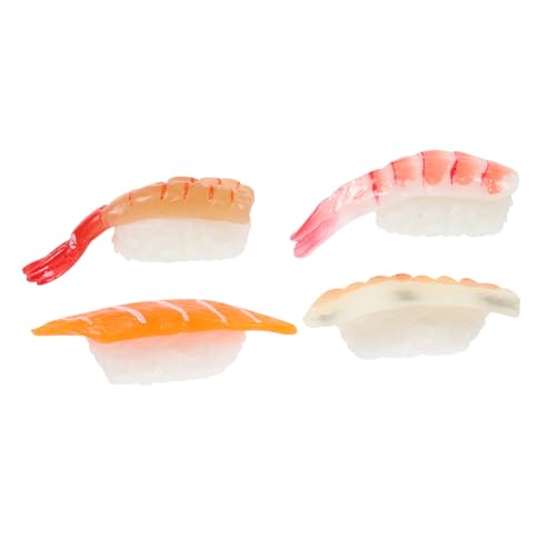 MUSISALY 4 Stück Sushi-Simulation lebensechtes Sushi-Dekor realistisches Sushi-Modell falsches Lachs-Sushi Sushi Spielzeug Sushi zubehör simuliertes Essensdekor schönes Sushi-Spielzeug PVC von MUSISALY