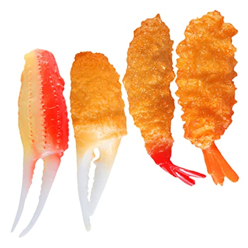 MUSISALY 4 Stück Tempura-Modell Faux-Food-Modell Künstliche Lebensmittel-Requisiten Ornament für Kinder Spielzeug für Kinder kinderspielzeug Restaurant-Requisite PVC gefälschte Tempuras von MUSISALY