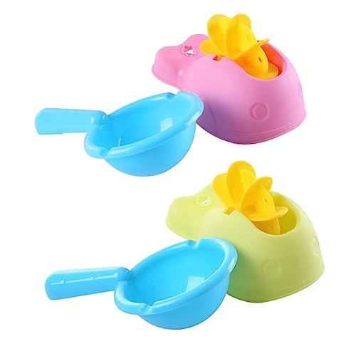 MUSISALY 4-teiliges Baby-Badespielzeug-Set lustiges Wasserrad-Badespielzeug für Kinder Wal-Badespielzeug Grün/Rosa von MUSISALY