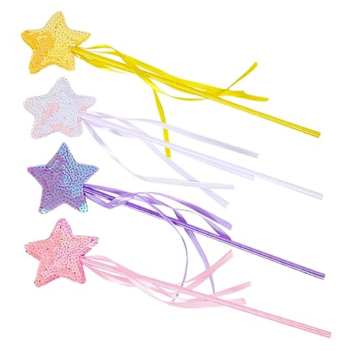 MUSISALY 4 Stück Zauberstab Feenstab Fairy Wand Toys Party Sachen Toys for Party Supplies Zauberstab Spielzeug Party-Foto-Requisite Katzenspielzeug Party-Fee-Stick Stoff von MUSISALY