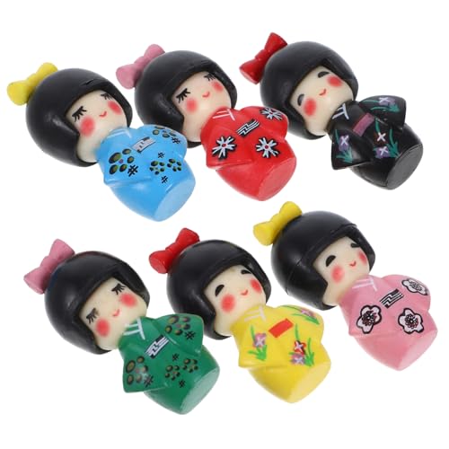 MUSISALY 48 STK Kimono-Puppenschmuck Mikrospielzeug kleine Kimonopuppe Auto Bausätze Kinder Puppen kinderpuppe Kinderspielzeug Tisch deko japanische Puppendekoration traditionelle Puppe PVC von MUSISALY