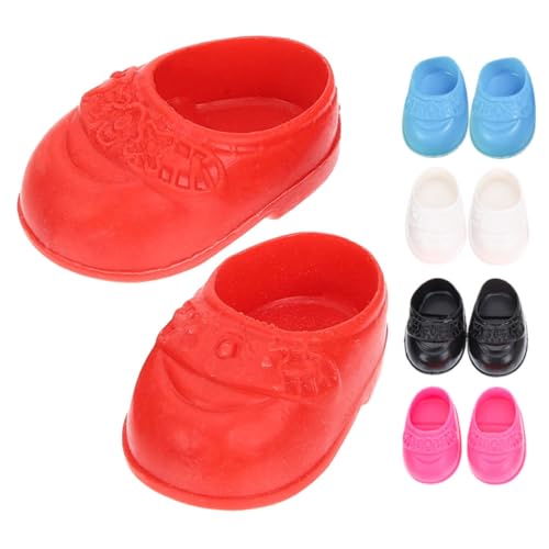 MUSISALY 5 Paare Miniatur Puppenschuhe Flache Bunte Schuhe für Puppen Süße Mini Hausschmuck Dekoration in Rot und Blau Geeignet für Puppenhaus Zubehör MUSISALY 5 Paare Miniatur Puppenschuhe Flache Bunte Schuhe für Puppen Süße Mini Hausschmuck Dekoration in Rot und Blau Geeignet für Puppenhaus Zubehör von MUSISALY