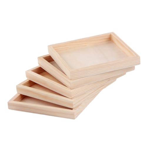 MUSISALY 5 Stück 3D Puzzles Puzzle Spielzeug Holz Organizer Unlackiertes Holztablett Sortiertabletts Für 3D Puzzles Aus Holz von MUSISALY