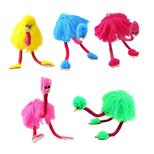 MUSISALY 5 Stück Schnur Stofftiere, Plüschtiere Flauschige Kuscheltiere Tierpuppen Hühnerspielzeug Flamingo-marionetten-Spielzeug Tierspielzeug Plüschpuppen Stofftier Rosa Hölzern von MUSISALY