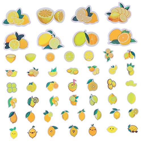 MUSISALY Cartoon Zitrone Aufkleber Pack 50 Blätter Klebstoff Abziehbilder Für Home Decor Scrapbooks von MUSISALY