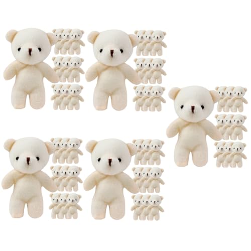 MUSISALY 50 Stück Mini-bär Braunbär Kleine Kuscheltiere Masse Verschwommen Kleine Bären Für Die Babyparty Kleiner Weicher Bärenanhänger Winzig Kleine Bären Cartoon-Puppe Pp Baumwolle Beige von MUSISALY