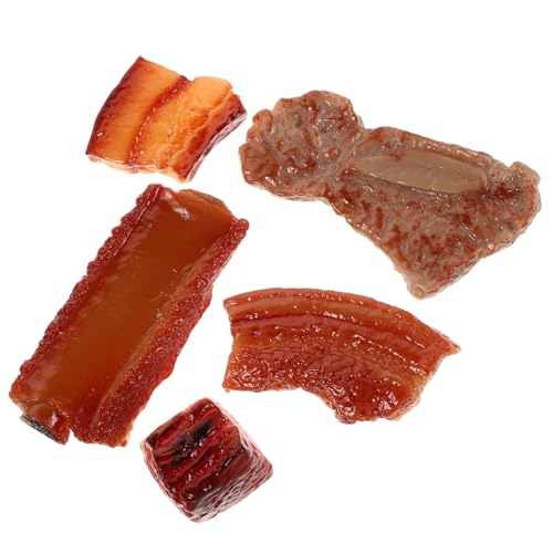 MUSISALY 5St Geschmorte Schweinefleisch-Ornamente realistisches Schweinefleischdekor Simulationsschweinefleischmodell weihachtsgeschenk weichnachtsgeschke Fotomodell PVC-Rippenmodell Harz von MUSISALY