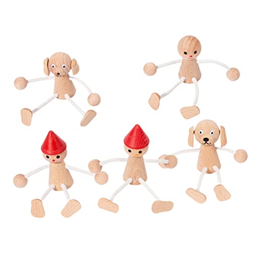 MUSISALY 5St Tierpuppen-Ornamente kinderspielzeug Spielzeug für Kinder holztier Kinder spielzeuge DIY-Malerei-Roboterfiguren peg doll Leute Puppenschmuck aus Holz Tierdekor aus Holz von MUSISALY