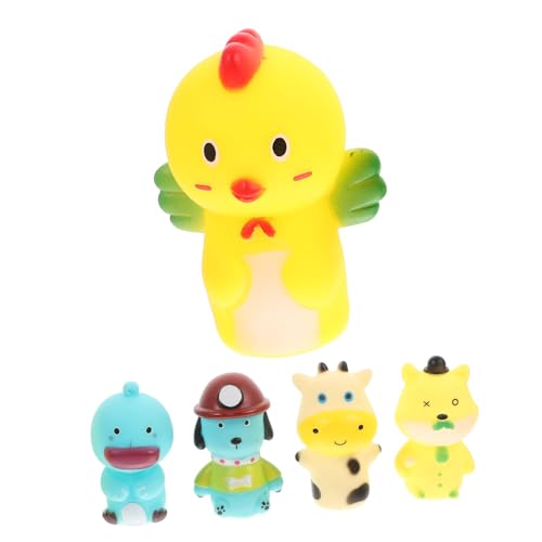 MUSISALY 5st Animal Finger Puppen Cartoon-fingerpuppen Kinder Handpuppe Spielzeug Pferd Fingerpuppe Krippenspielzeug Für Kinder Dehnbare Fingerpuppen Kuh-fingerpuppe Party-handpuppen Vinyl von MUSISALY