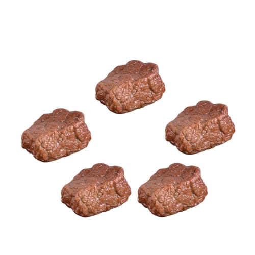 MUSISALY 5st Beef-Nugget-Modell Dekoratives Lebensmittelmodell Künstliche Fleischstütze Küchenfleischmodell Simuliertes Rindfleisch Gekochtes Gefälschtes Fleischmodell Fleischdekoration PVC von MUSISALY