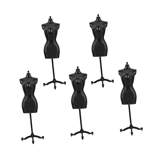 MUSISALY 5st Modellständer Mini-Puppen Schaufensterpuppenständer Mini-präsentationsständer Mädchenkostüme Mini-Mannequin-Modell Mädchenpuppen Pladress Bildet Modell Miniaturen Plastik Black von MUSISALY