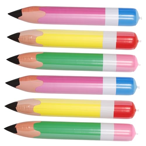 MUSISALY 6 Stück Teiliges Aufblasbare Jumbo Bleistift Deko Große PVC Buntstift Attrappen in Gelb und Grün Leicht Einfach Aufzublasen Hängend für Klassenzimmer Schulanfang und MUSISALY 6 Stück Teiliges Aufblasbare Jumbo Bleistift Deko Große PVC Buntstift Attrappen in Gelb und Grün Leicht Einfach Aufzublasen Hängend für Klassenzimmer Schulanfang und von MUSISALY