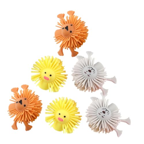 MUSISALY Handpuppen Tiere 6 Teiliges Set Pinch Musikspielzeug Druckreduzierungsspielzeug Fingertrainer Weiche Hüpfbälle Quetschspielzeug Für Kinder Kleine Lebewesen Spielzeugbälle Zappelnde von MUSISALY