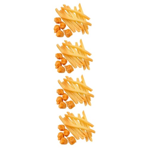 MUSISALY 60 STK Pommes-Modell Brathähnchen-Modelle Künstliche Chicken Nuggets Food-Modell Winzige Pommes Frites Gefälschtes Brathähnchen Realistische Pommes Frites Essen Spielen Orange PVC von MUSISALY