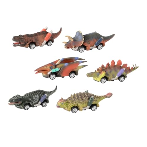 MUSISALY 6St Dinosaurier-Spielzeugauto Trägheit hinteres Auto Kinderautos Spielzeug Kinder puppenwagen kinderspielzeug Auto Outdoor Toy Dinosaurierspielzeug Lernspielzeug für Kinder Plastik von MUSISALY