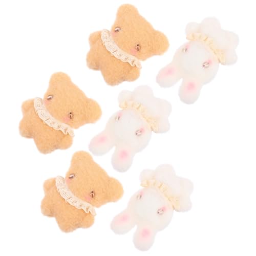 MUSISALY 6St Plüschhasenbär kuschelig le suppleant Brooch Geschenkidee Kleidungsdekoration unikal Mini-Kuscheltiere Plüschkaninchenzubehör Plüsch-Bekleidungsaccessoires Plüschbär schmücken von MUSISALY