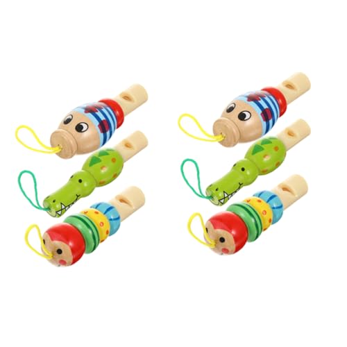 MUSISALY 6St Tier kleine Pfeife Kinderspielzeug Musikspielzeug für Kinder Lernspielzeug für Kinder animal toys tier spielzeug Musikalisches Babyspielzeug Kinder pfeifen Spielzeug hölzern von MUSISALY