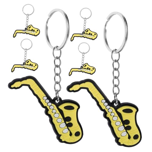 MUSISALY 6st Anhänger Für Musikinstrumente Schlüsselanhänger Schlüsselbund Taschenanhänger Für Handtaschen Themenorientierte Schlüsselkette Der Musik Instrumentenzauber Yellow Pvc von MUSISALY